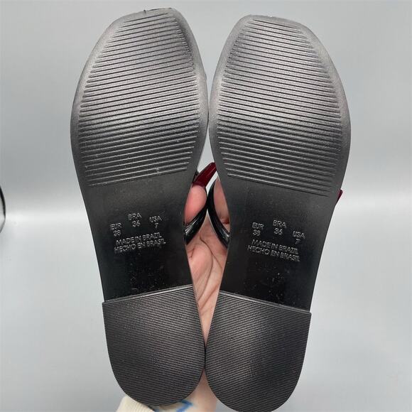 Steve Madden Women's Black Jelly‎ Slide Sandals Size 7 Minimalist Squared Toe - Picture 6 of 10